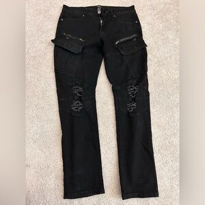 Black denim with cargo pockets